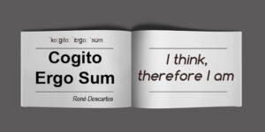 Ilustrasi tentang Skeptis : "Quotes By Socrates Cogito Ergo Sum" 